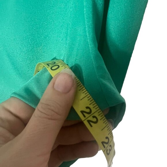 Vintage 80s Green Long Sleeve Bertha Collar Top Medium - Picture 8 of 10